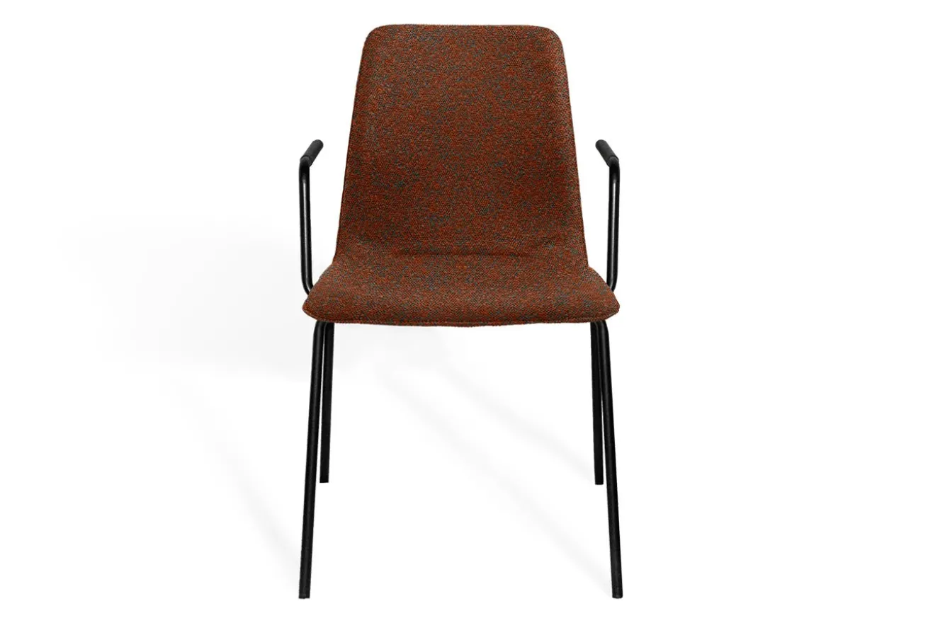 Stapelstuhl Maverick mit Arm Stoff braun