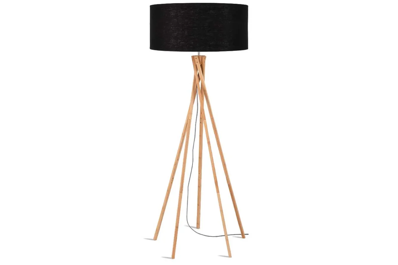 Stehlampe Kilimanjaro Bambus Textil schwarz