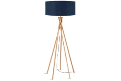 Stehlampe Kilimanjaro Bambus Textil blau