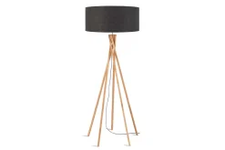 Stehlampe Kilimanjaro Bambus Textil grau