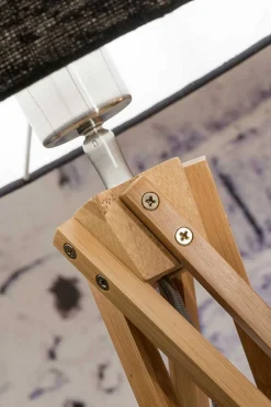 Stehlampe Kilimanjaro Bambus Textil grau