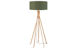 Stehlampe Kilimanjaro Bambus Textil grün