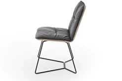 Stuhl Efendi Leder-Stoff Mix schwarz-sand Metallgestell standard