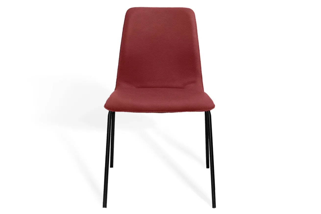 Stuhl Maverick Leder stapelbar rot
