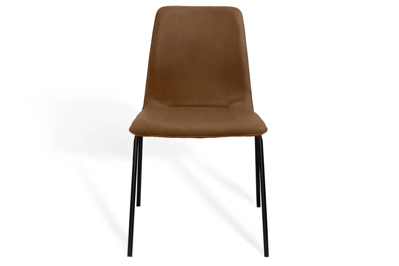 Stuhl Maverick Leder stapelbar braun