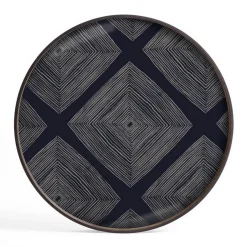Tablett Notre Monde Squares rund L