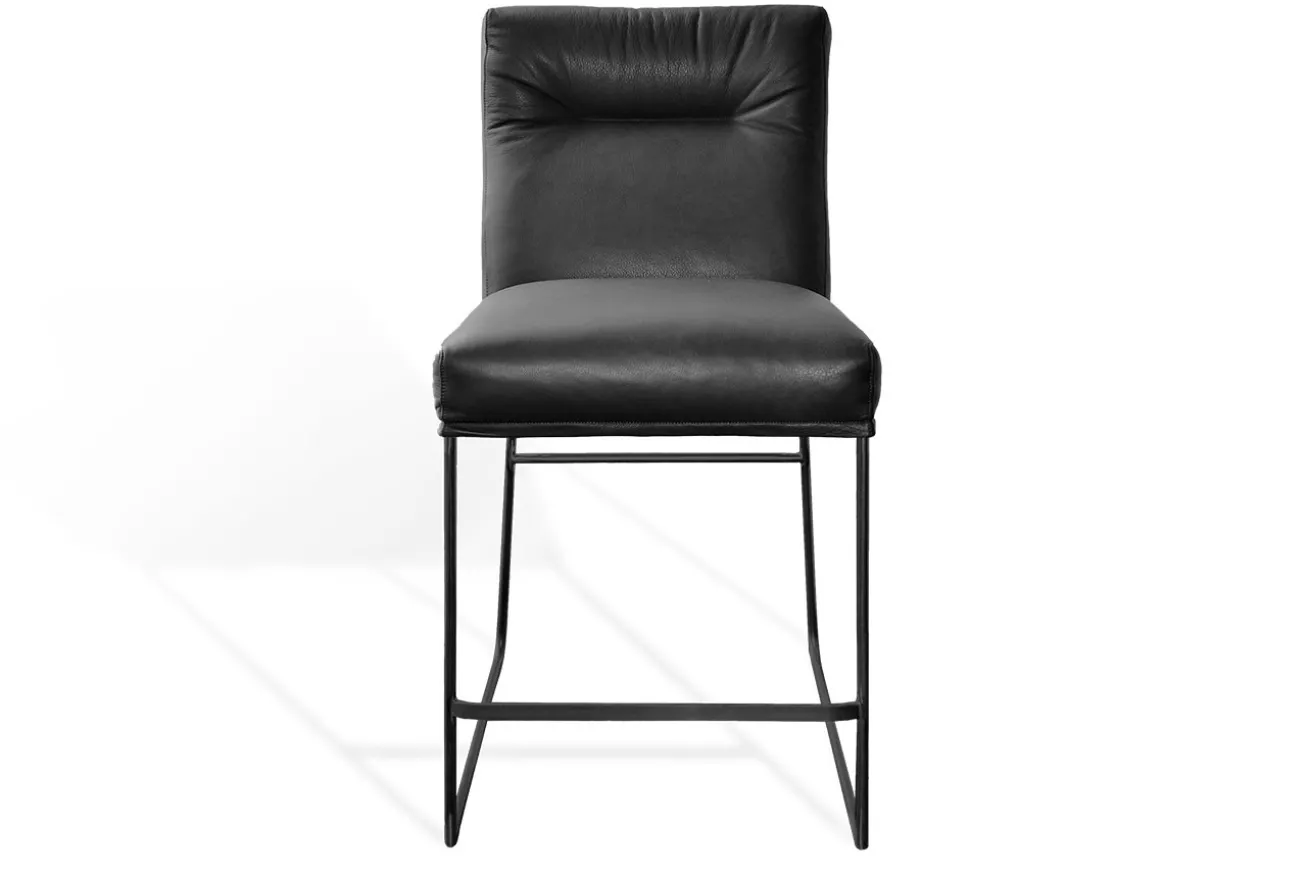 Thekenstuhl D-light Leder schwarz