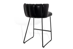 Thekenstuhl Gaia Leder schwarz H 90cm