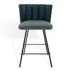 Thekenstuhl Gaia ohne Arm Leder blau