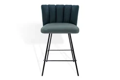 Thekenstuhl Gaia ohne Arm Leder blau