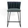 Thekenstuhl Gaia ohne Arm Leder blau
