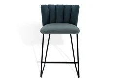 Thekenstuhl Gaia ohne Arm Leder blau