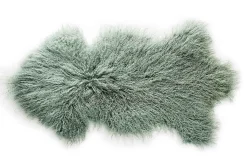 Tibetanisches Lammfell grün B 80 cm