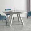 Tisch ausziehbar rund weiss 125
