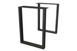 Tischbein U schwarz schmal 2er