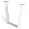 Tischkufe V Flat breit weiss 2er Set
