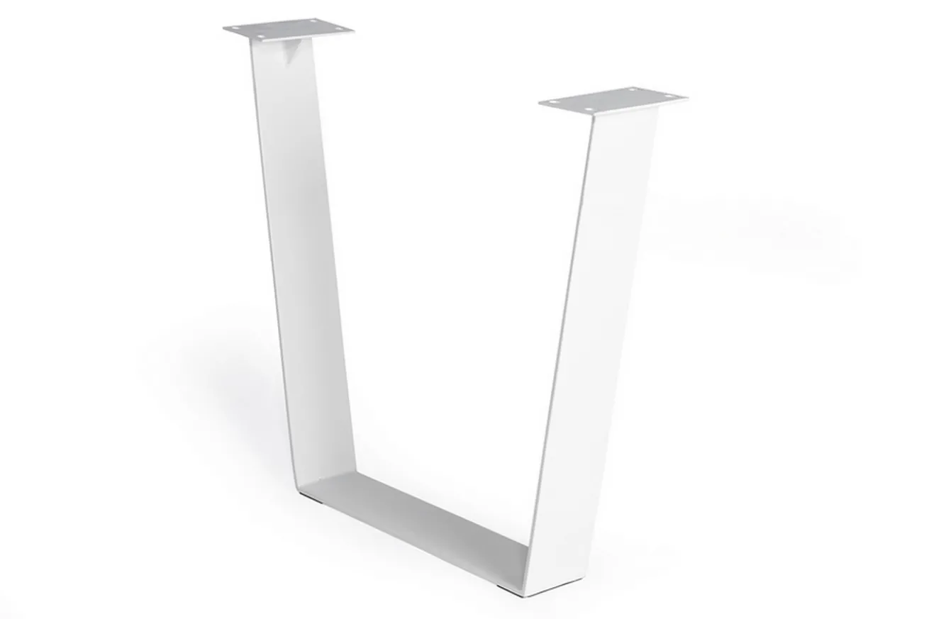 Tischkufe V Flat breit weiss 2er Set