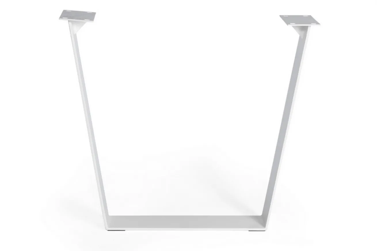 Tischkufe V Flat breit weiss 2er Set