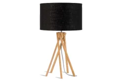 Tischlampe Kilimanjaro Bambus Textil schwarz