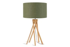Tischlampe Kilimanjaro Bambus Textil grün