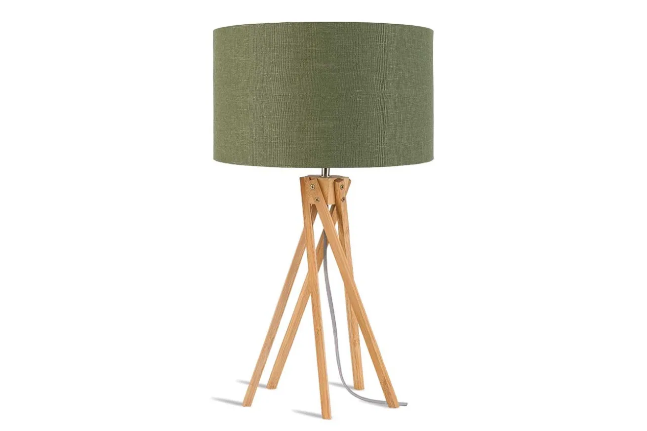 Tischlampe Kilimanjaro Bambus Textil grün