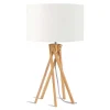 Tischlampe Kilimanjaro Bambus Textil weiß