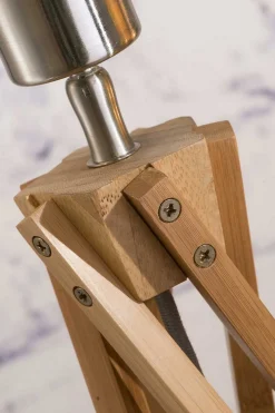 Tischlampe Kilimanjaro Bambus Textil weiß