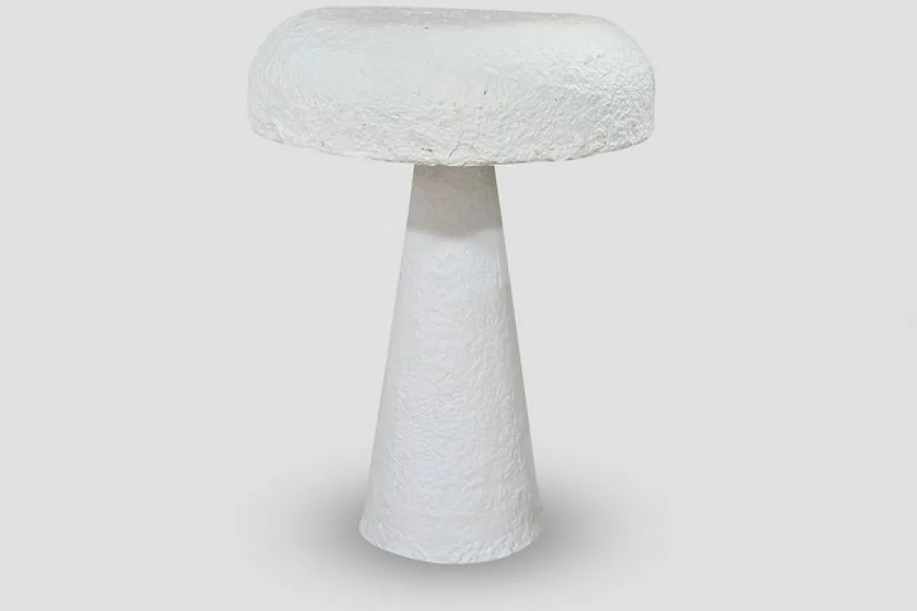 Tischlampe Luna Pappmaché weiss