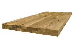 Tischplatte 8 cm astige Eiche massiv gerade Kante ab 60 cm konfigurierbar