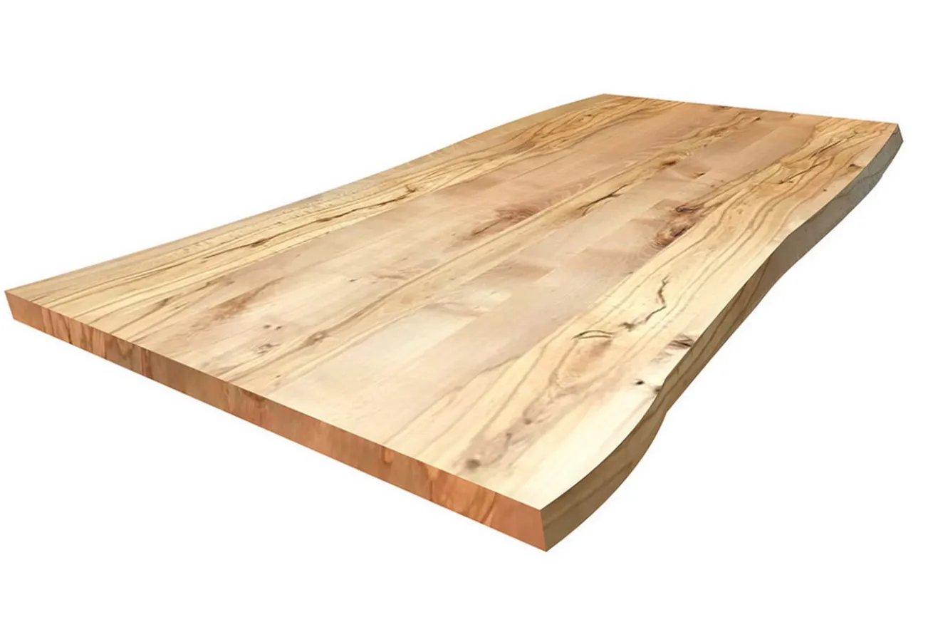 Tischplatte 8 cm astige Wildbuche massiv organische Kante ab 60 cm konfigurierbar