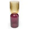 Vase Glas gelb violett