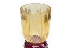 Vase Glas gelb violett