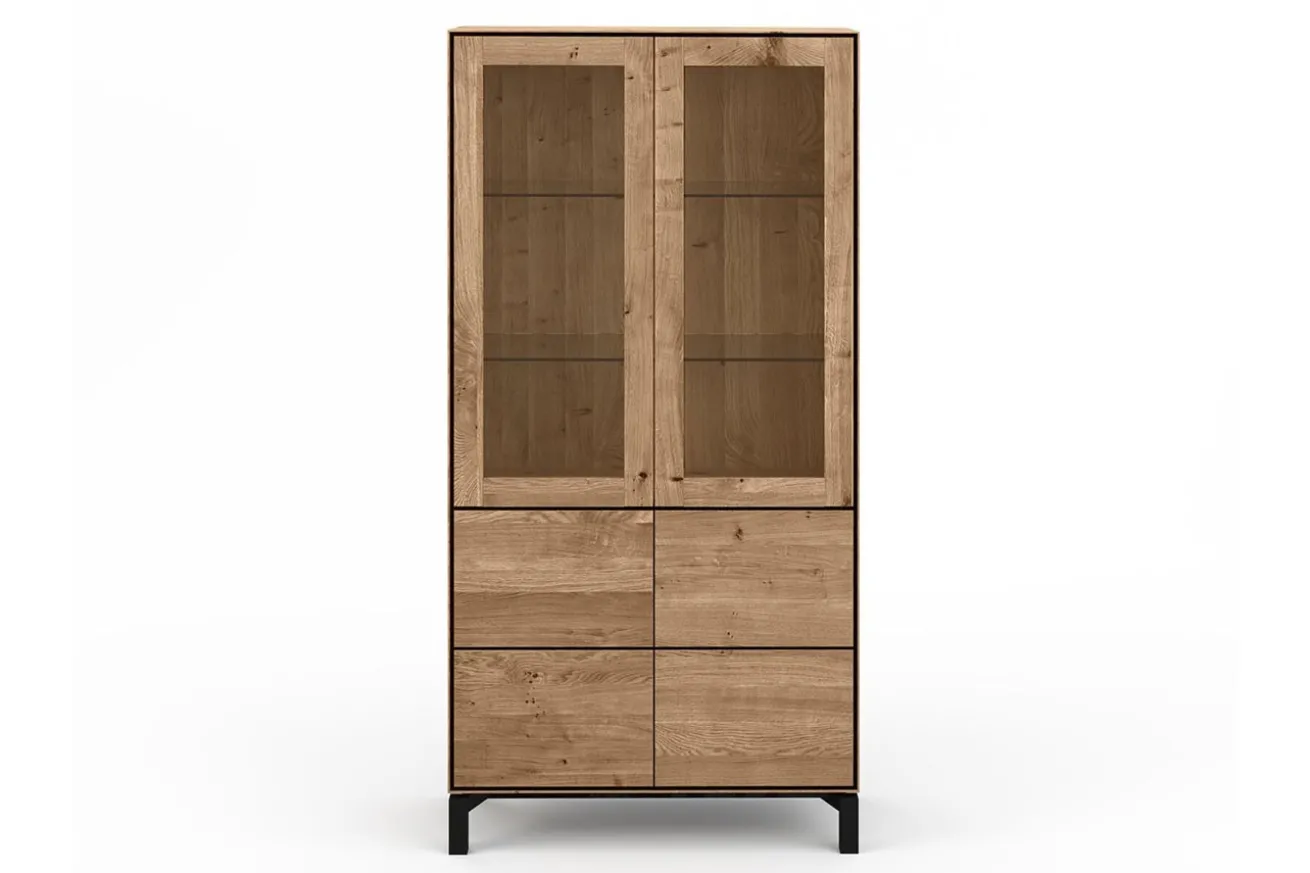Vitrinenschrank Birmingham Eiche H 200 cm