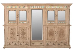 Vitrinenschrank Dutch Style mit Kacheln whitewashed