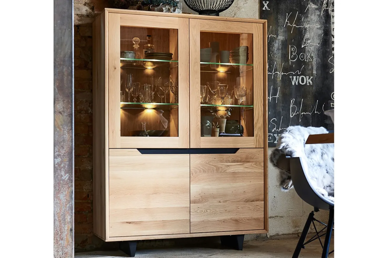 Vitrinenschrank EXTREME Eiche H 170 cm