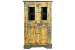 Vitrinenschrank Vintage gelb