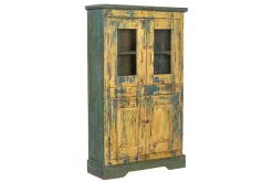Vitrinenschrank Vintage gelb