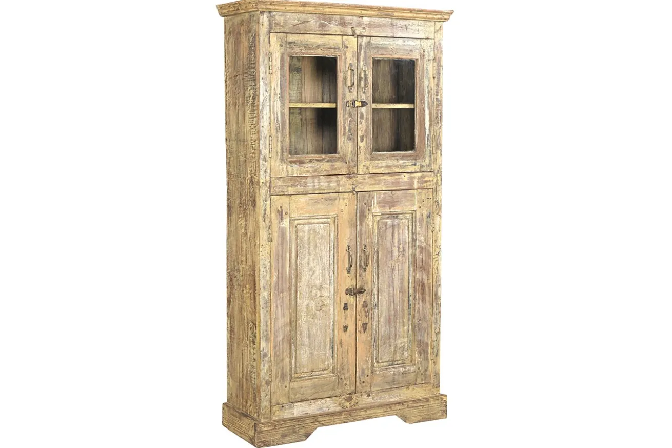 Vitrinenschrank Vintage gelb