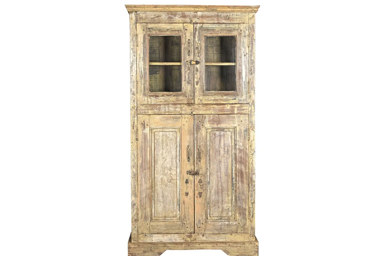 Vitrinenschrank Vintage gelb