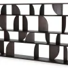 Wandregal Geometric Teak gebeizt