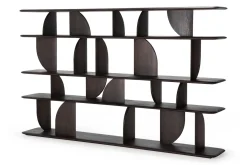 Wandregal Geometric Teak gebeizt