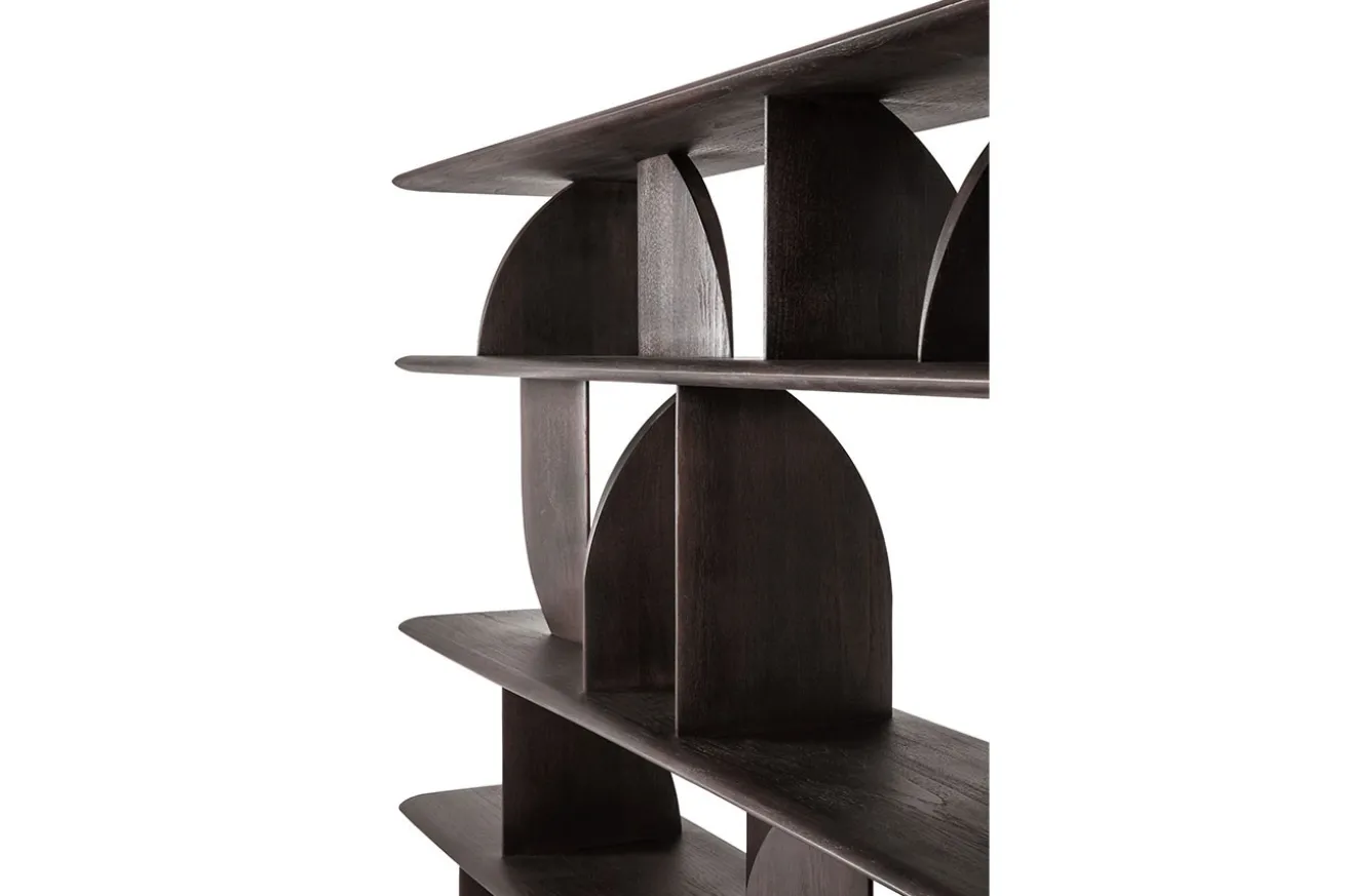 Wandregal Geometric Teak gebeizt
