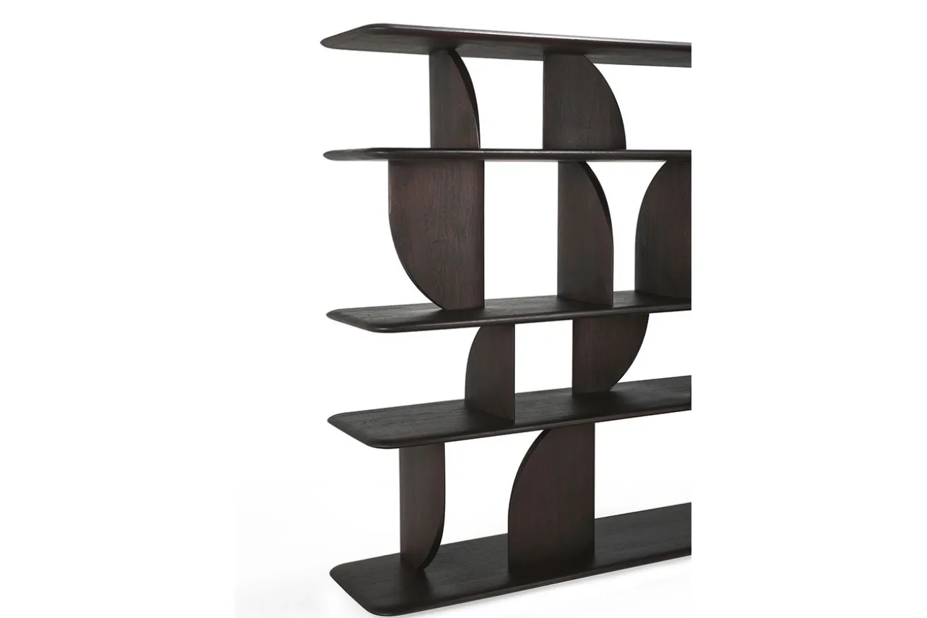 Wandregal Geometric Teak gebeizt