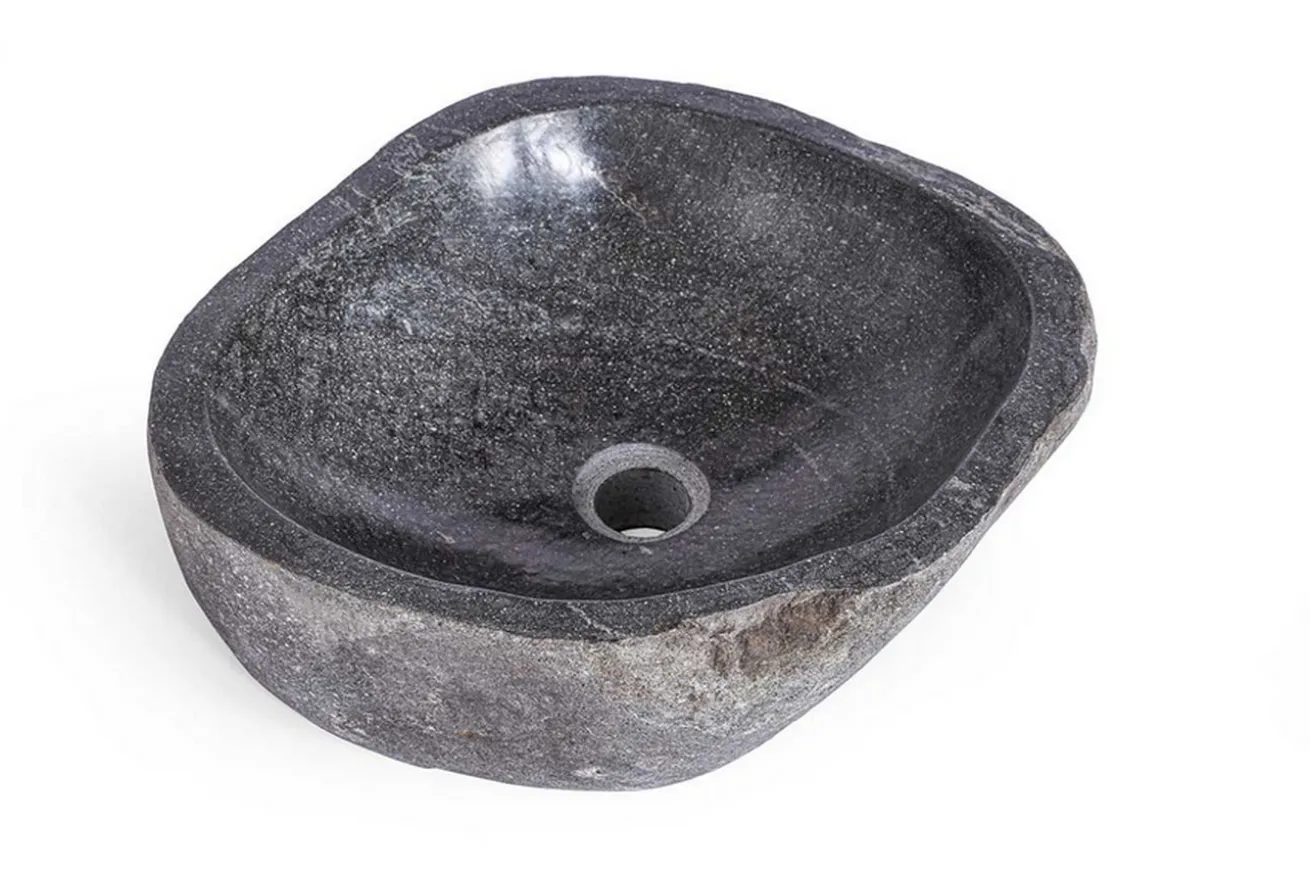 Waschbecken Kiesel rund medium