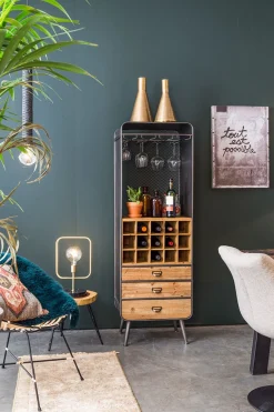 Weinregal Vino Metall Massivholz