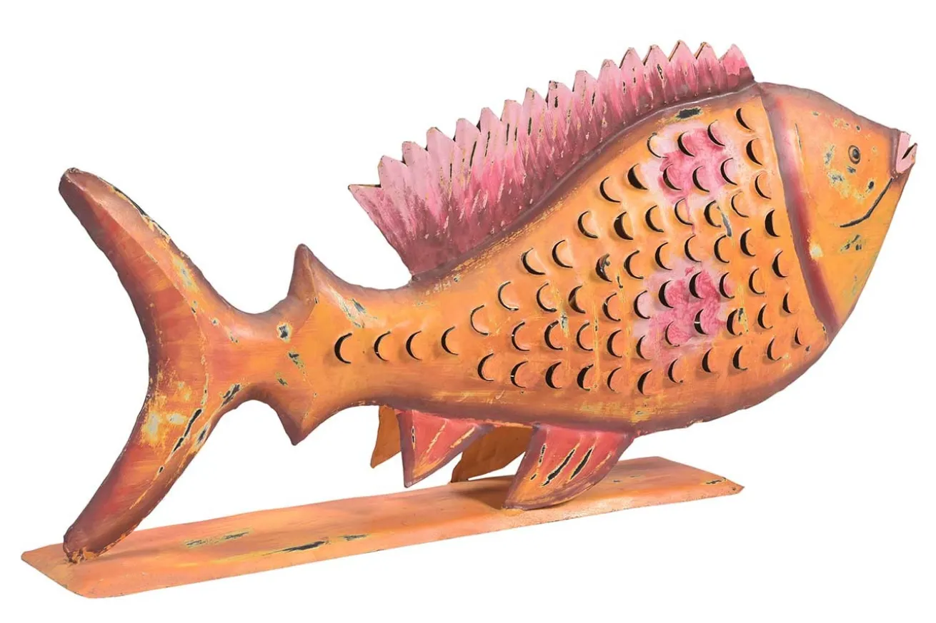 Windlicht Fisch Metall groß
