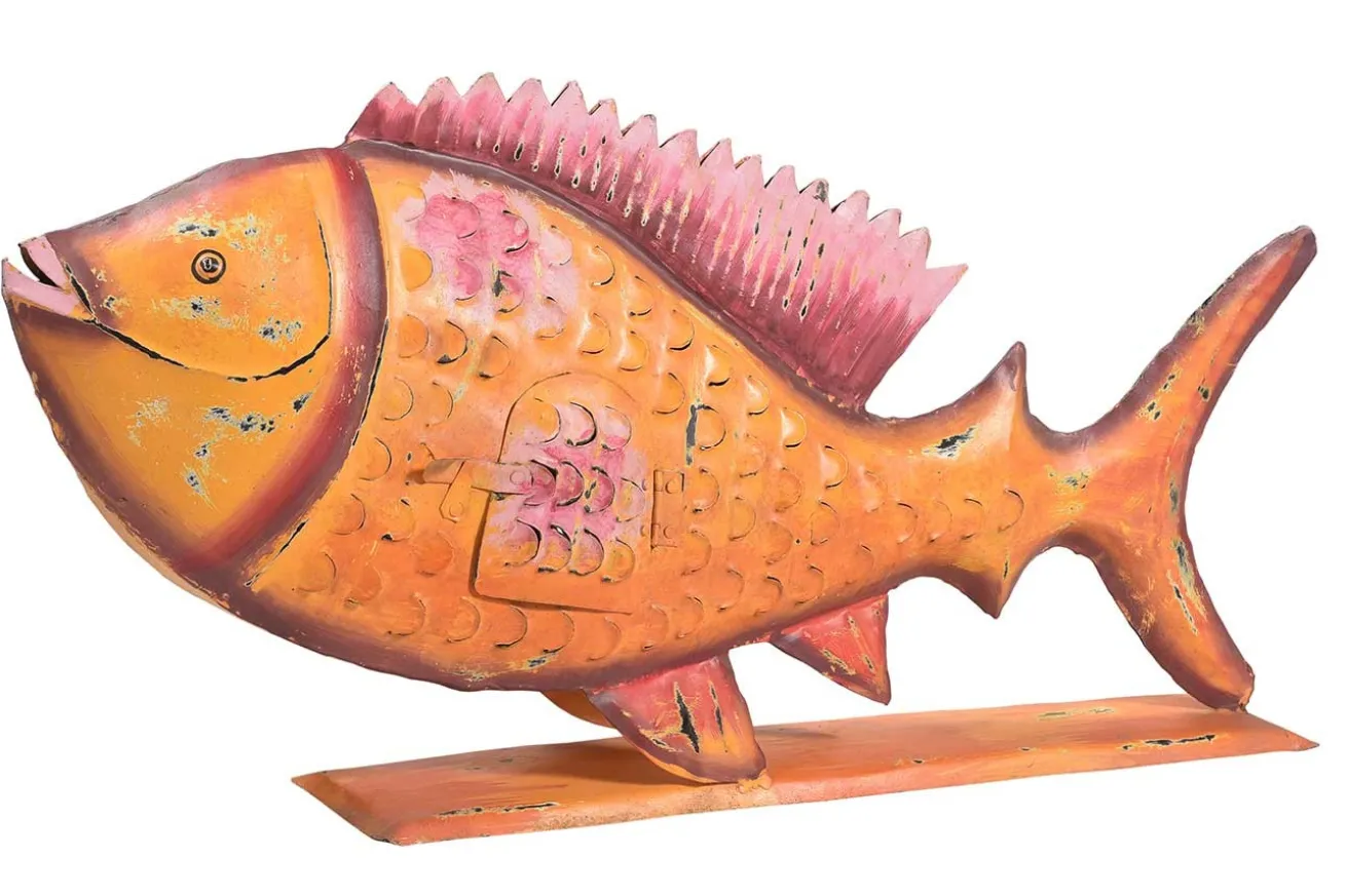 Windlicht Fisch Metall klein