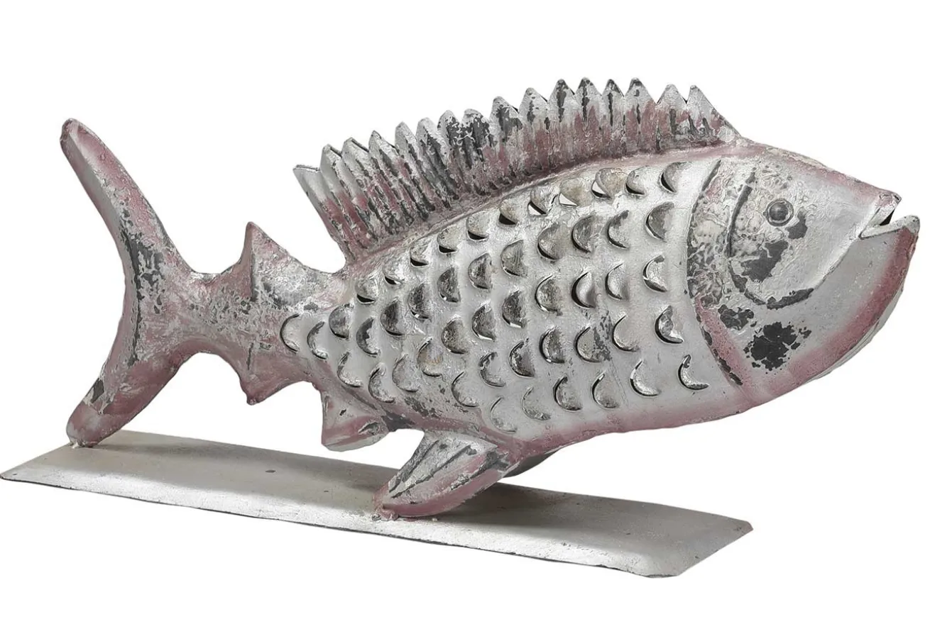 Windlicht Fisch Metall klein