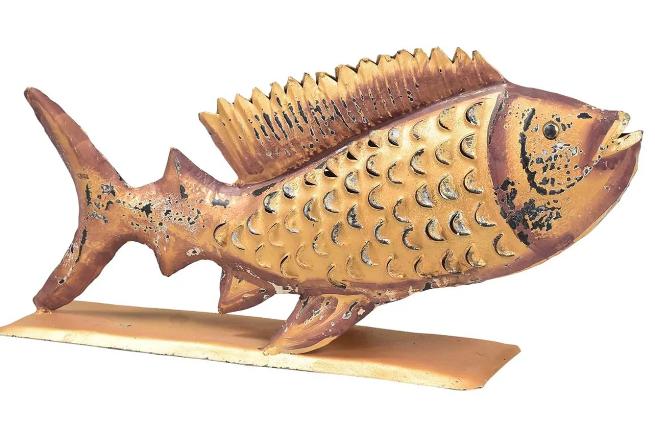 Windlicht Fisch Metall klein