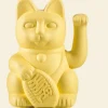 Winkekatze Lucky Cat matt gelb